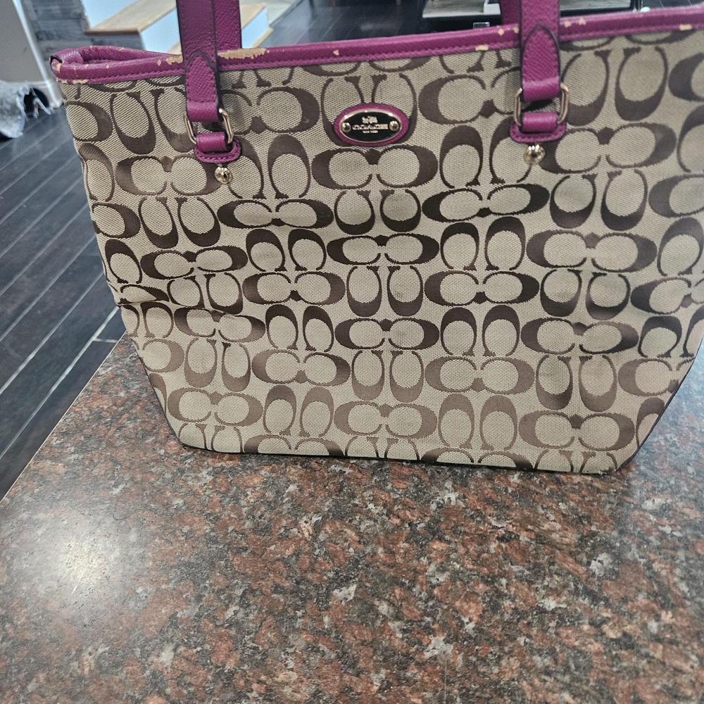 Coach Tote Bag - Purple and Brown
